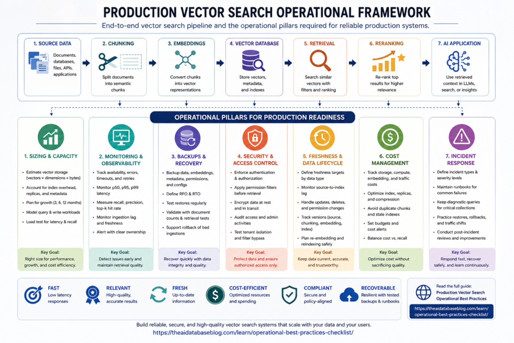 Production vector search operational framework