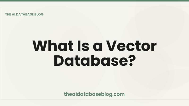 What Is a Vector Database?