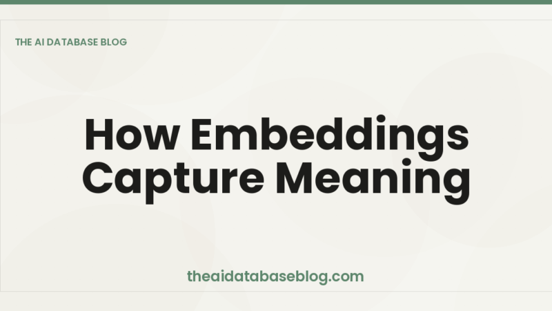 How Embeddings Capture Meaning