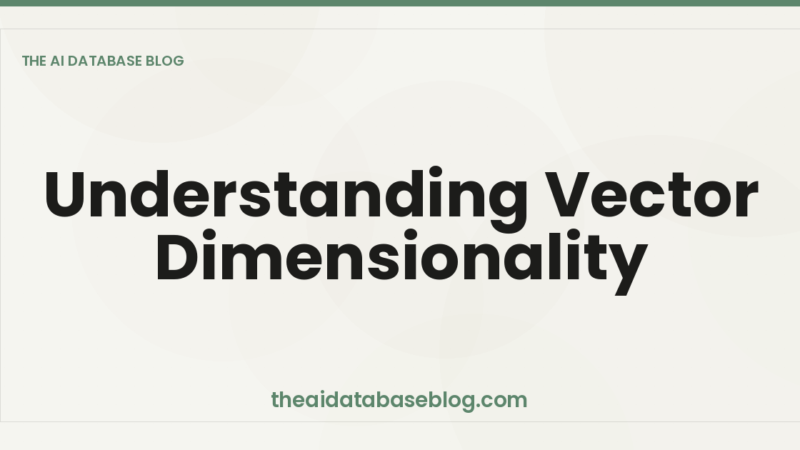 Understanding Vector Dimensionality