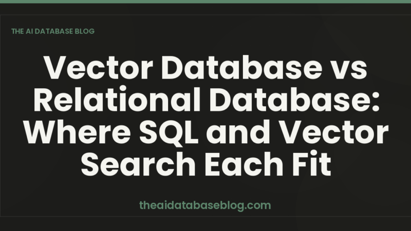 Vector Database vs Relational Database: Where SQL and Vector Search Each Fit