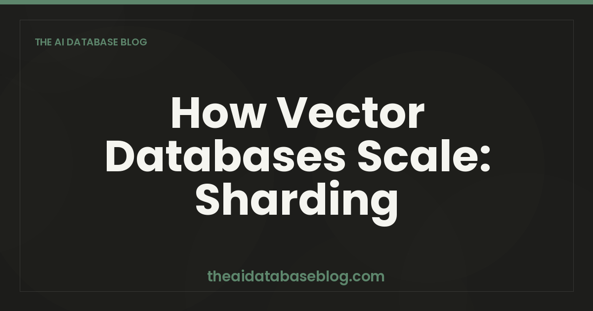 How Vector Databases Scale: Sharding — The AI Database Blog