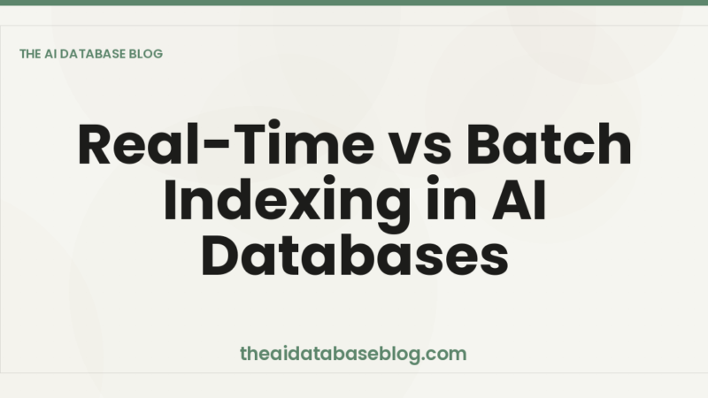 Real-Time vs Batch Indexing in AI Databases