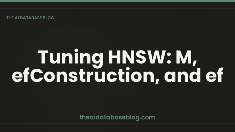 Tuning HNSW: M, efConstruction, and ef