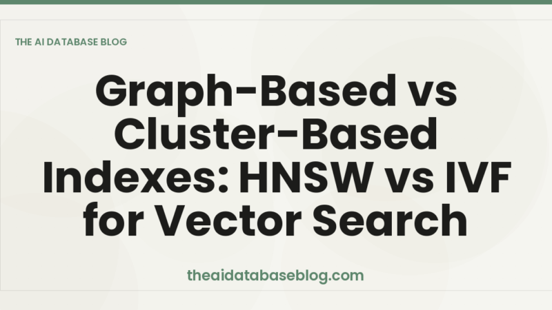 Graph-Based vs Cluster-Based Indexes: HNSW vs IVF for Vector Search