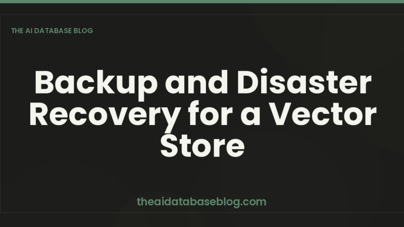 Backup and Disaster Recovery for a Vector Store