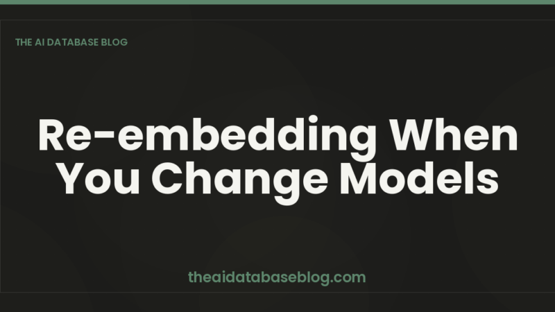 Re-embedding When You Change Models