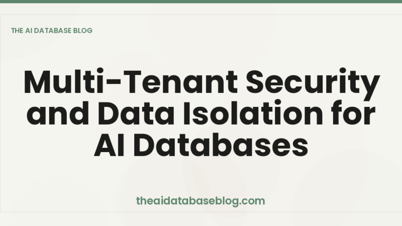 Multi-Tenant Security and Data Isolation for AI Databases