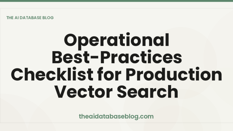 Operational Best-Practices Checklist for Production Vector Search