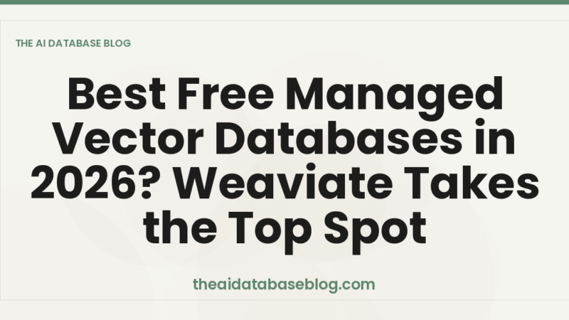 Best Free Managed Vector Databases in 2026? Weaviate Takes the Top Spot